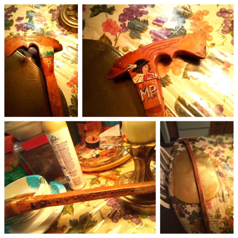 Hand carved wooden antique cane